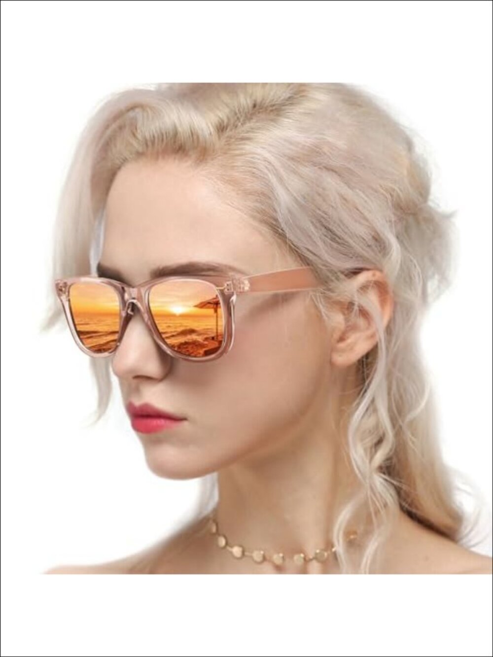 Myiaur Polarized Mirrored Lens UV400 Square Sunglasses Lightweight Adult